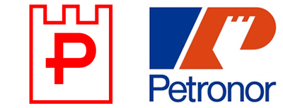 Primer y actual logotipo de Petronor