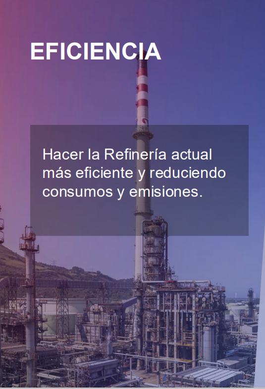 Refinería actual más eficiente y reduciendo consumos y emisiones