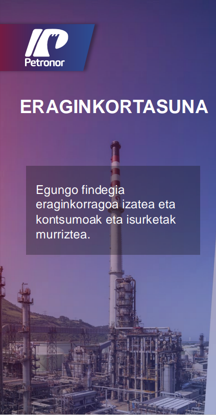 Refinería actual más eficiente y reduciendo consumos y emisiones